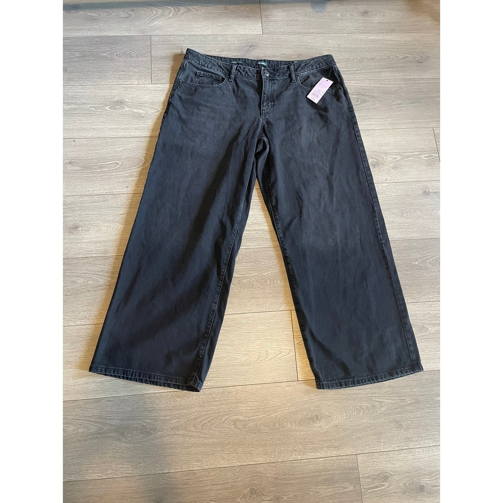 Wild Fable Womens 16R Black Low Rise Cotton Baggy Jeans Rigid Denim Y2K NWT
